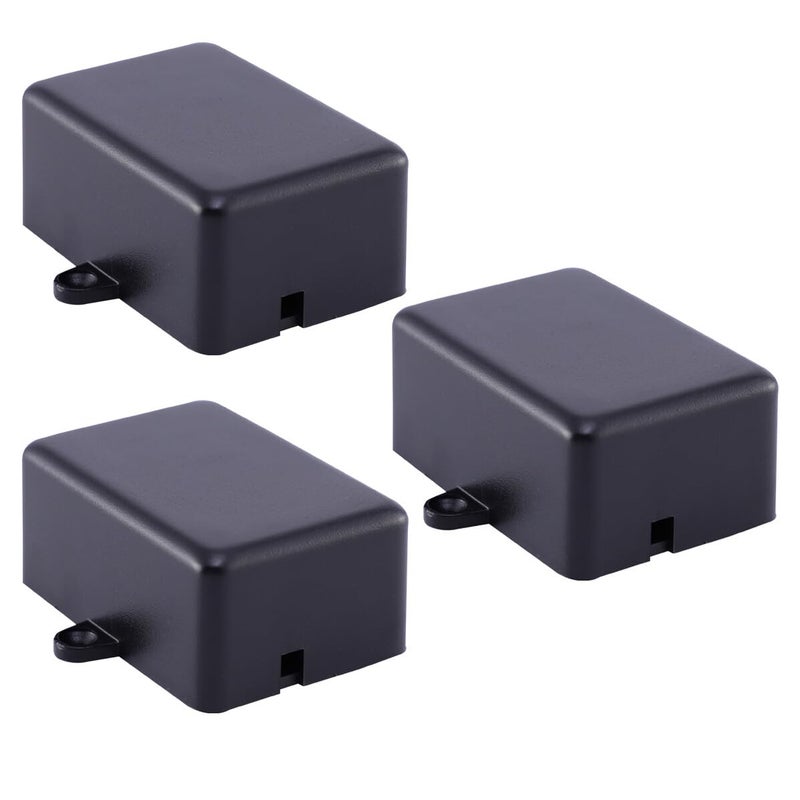 PartyKindom 3pcs Black Plastic Electrical Enclosure Box Outdoor Junction Case Anti Corrosive - Image 1