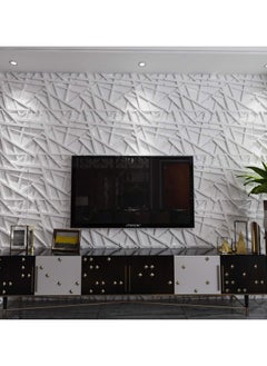 Generic Decorative 3D Wall Panels in Diamond Design, 3D Wall Panels, PVC 3D Wall Panel Diamond, 3D Textured Wall Panels, for Interior Wall Decor, 50 * 50cm Matt, 12Pack (Stripe, White)  - Image 5