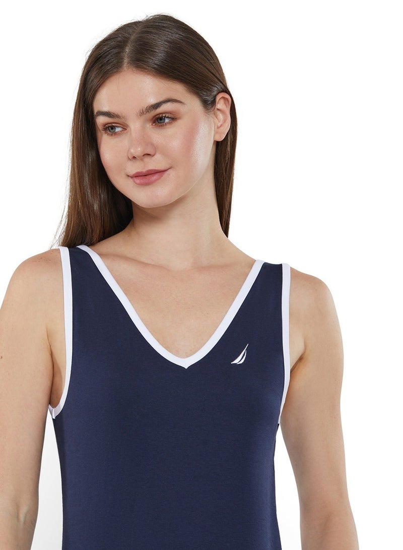 NAUTICA Sleeveless Regular Fit Cotton Blend Logo V-Neck T-shirt - Image 5