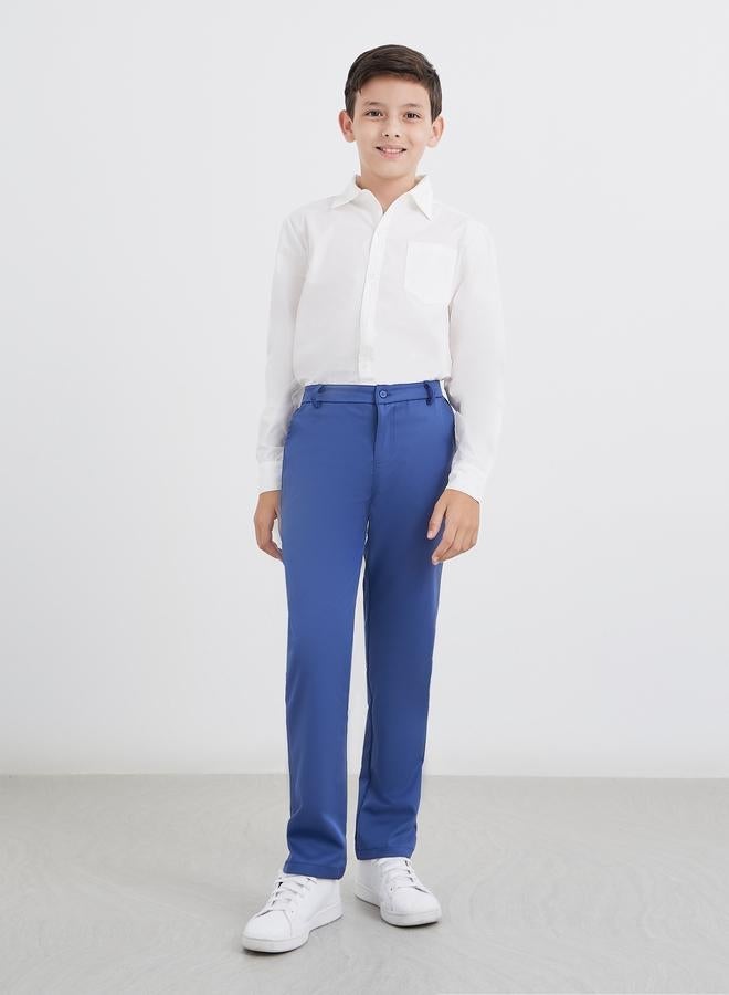 Styli Boys School Uniform White Long Sleeves Shirt With Pocket - Image 2