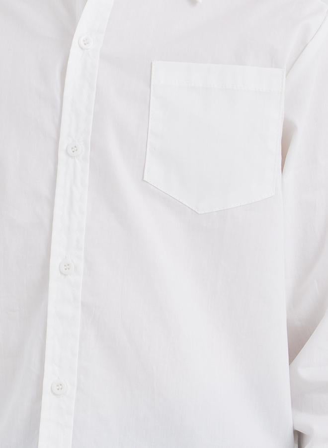 Styli Boys School Uniform White Long Sleeves Shirt With Pocket - Image 4