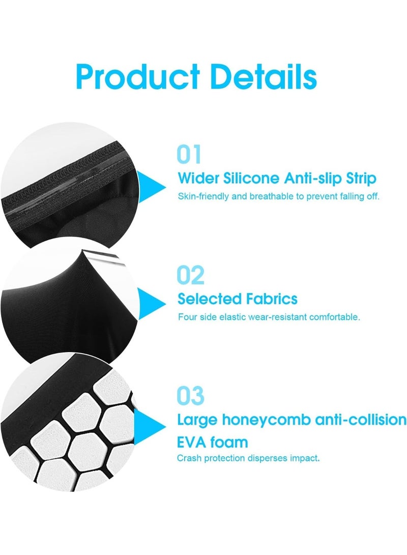 1 Pair Football Shin Guards, Breathable Honeycomb Pads, Lightweight Impact Protection, Non-Slip Calf Compression Sleeves for Boys and Girls, Football Rugby Basketball Sports (S Black) - Image 3