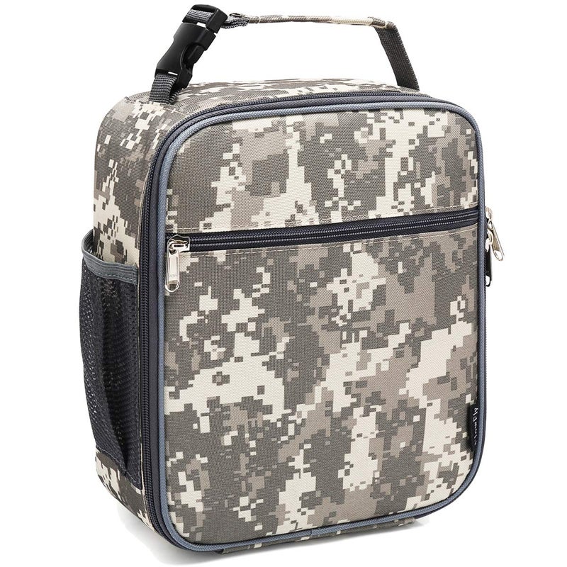 FlowFly Lunch box Insulated Soft Bag Mini Cooler Back to School Thermal Meal Tote Kit for Girls Boys DigitalCamo