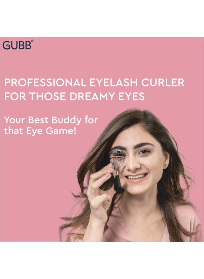GUBB Eyelash Curler For Women - Suitable for all eye shapes | offers perfect curls | comfortable to hold | elegant design | An Eye Makeup Tool Comes with silicon base - Black - Image 3