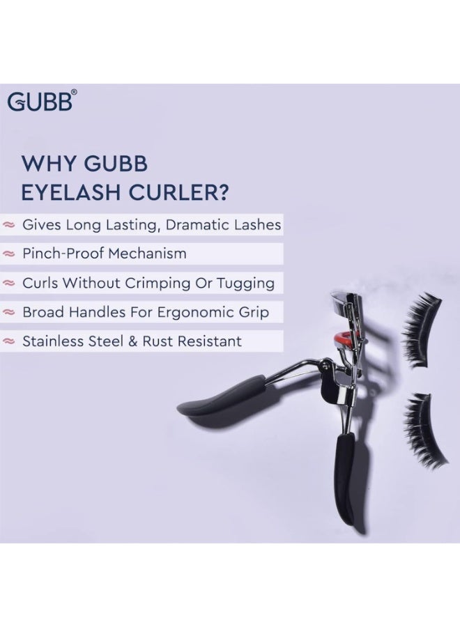 GUBB Eyelash Curler For Women - Suitable for all eye shapes | offers perfect curls | comfortable to hold | elegant design | An Eye Makeup Tool Comes with silicon base - Black - Image 5