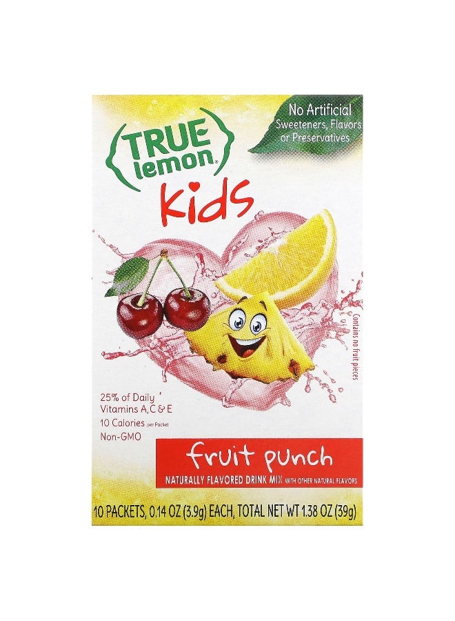 True Citrus True Citrus, True Lemon, Kids Drink Mix, Fruit Punch, 10 Packets 0.14 oz (3.9 g) Each  - Image 1