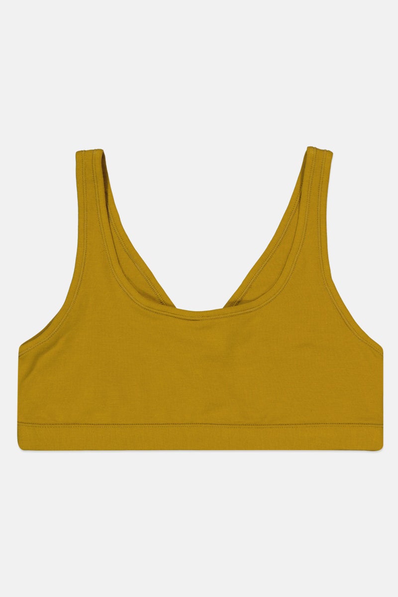 Etam Women Plain Non Padded Wireless Bra, Khaki  - Image 2