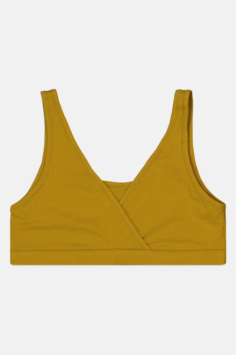 Etam Women Plain Non Padded Wireless Bra, Khaki  - Image 1