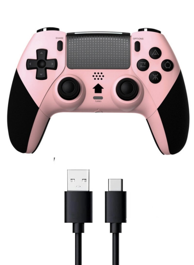 Wireless Controller, Bluetooth Game Controller Compatible with PS4/Slim/Pro/PC, Built-in 800mAh Rechargeable Battery, Dual Vibration, 6-Axis Motion Control, Audio, Turbo (Pink  Black) - Image 1