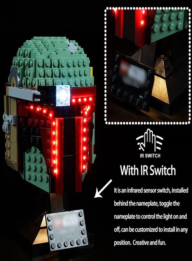 Kyglaring Led Light Kit for Lego 75277 Star Wars Boba Fett Helmet Display Building Set(The Model not Included) (Standard Version) - Image 2