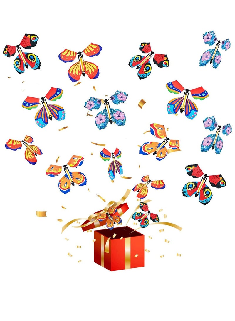KASTWAVE Magic Fairy Flying Butterfly, Rubber Band Powered Wind up Butterfly Toy for Surprise Gift or Party Playing Outdoor Playing (15 Pcs) - Image 1