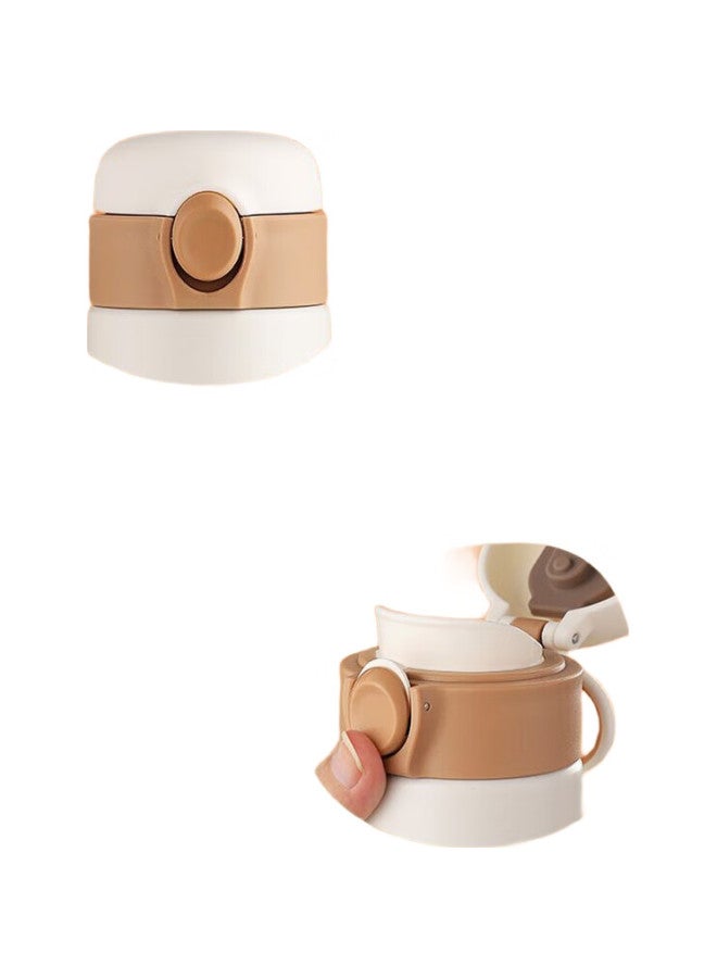 Snoopy Children'S Insulated Cup, 316 Stainless Steel, For Boys And Girls, Elementary School Students, Outdoor Portable Handle Cup, Kindergarten Baby Large Capacity Cup, 500Ml, 7031 Milk White - Image 1