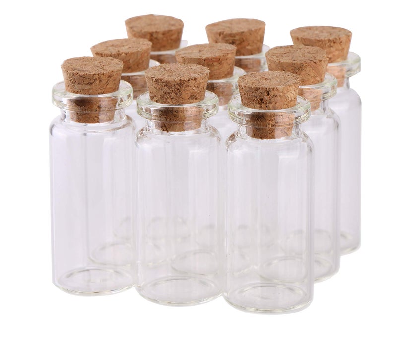 Maxmau 10Ml Small Glass Bottles With Cork Stoppers Pack Of 100 Vials Tiny Jars For Diy Art Crafts Projects Store Wishing Bottles Message Wedding Favors Gift - Image 4