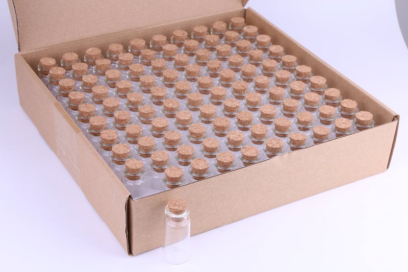 Maxmau 10Ml Small Glass Bottles With Cork Stoppers Pack Of 100 Vials Tiny Jars For Diy Art Crafts Projects Store Wishing Bottles Message Wedding Favors Gift - Image 5