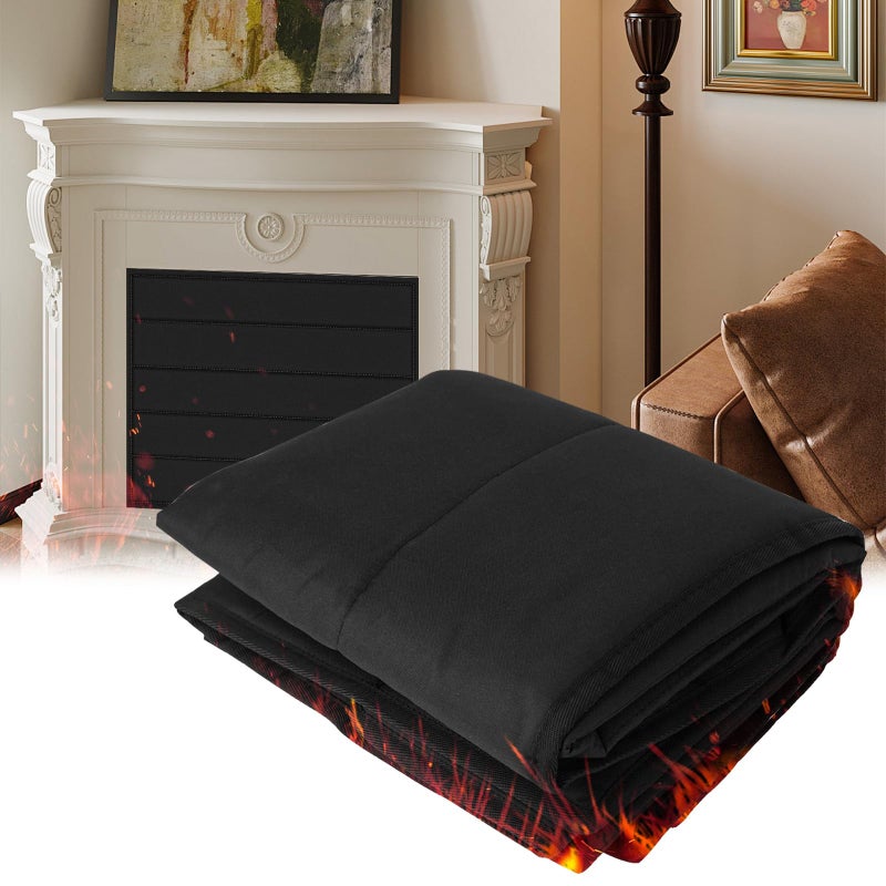 3932 Magnet Fireplace CoverFireplace Draft Blocker Blanket Stops Heat Loss and Save EnergyFireplace Screen with Builtin 12 Strong Magnet for Iron Fireplace Frame