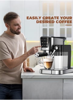 sokany 3 In 1 Automatic Espresso Machine,1350W/1.0L Cappuccino/Latte Coffee Machine with Automatic Milk Frother, 20 Bar Pump Pressure,Touchscreen Coffee Maker for Home and Office,SK-04027,Black/Silver  - Image 5