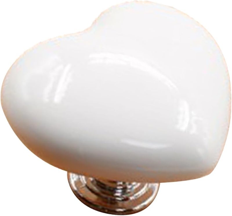 زر الحوض الأبيض على شكل قلب يضيف دفئًا وتميزًا إلى الحمام ويعمل أيضًا كمقبض للأثاث - Image 1