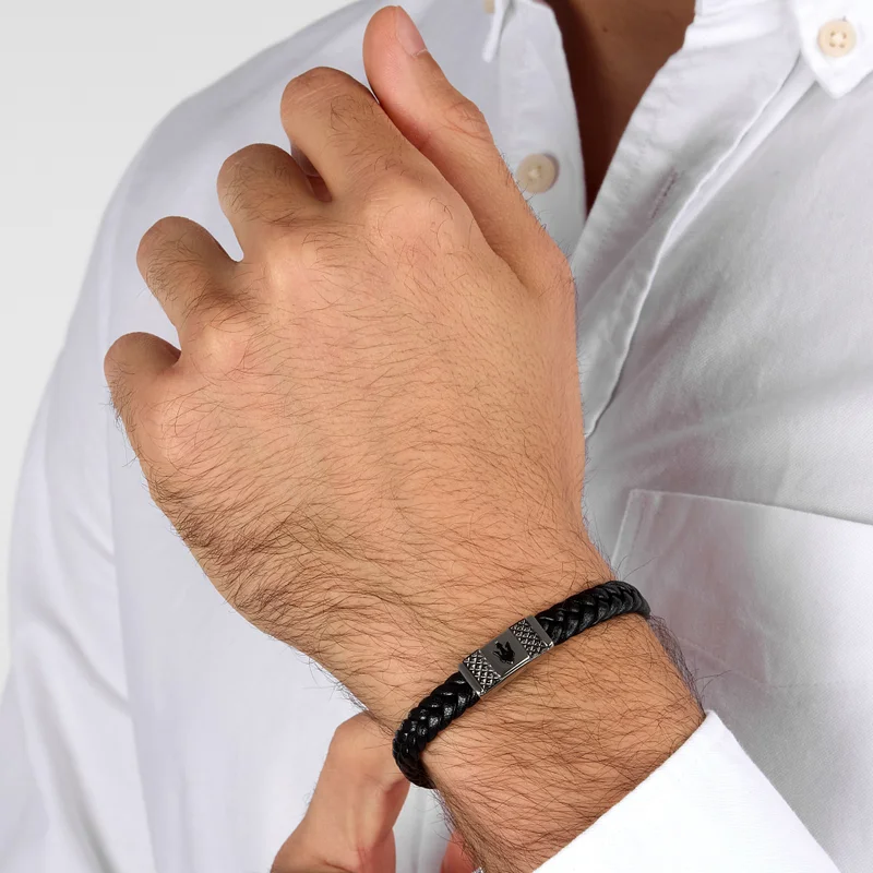 Maserati  Recycled Leather collection Men's   Bracelet - JM424AVE25 for Men | Best Price UAE