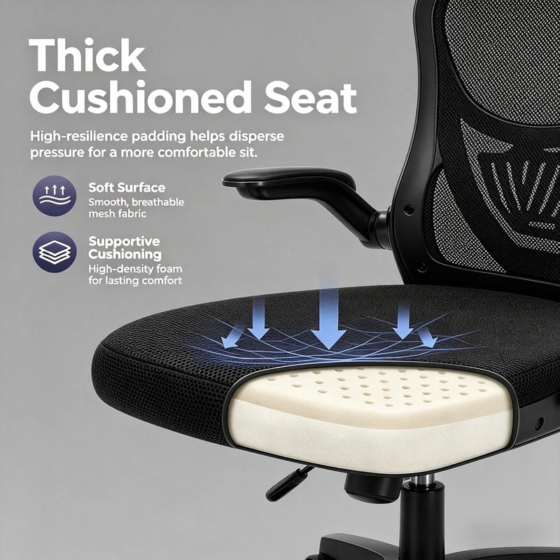 Gaming Chair Office Chair Ergonomic Office Chair, Breathable Mesh Design High Back DeskChair with Adjustable Headrest Swivel Armrest and Lumbar Support - Image 3