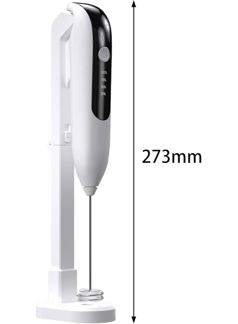 Electric Handheld Milk Frother – Rechargeable Mini Whisk for Cream, Cakes & Baking – White - Image 2