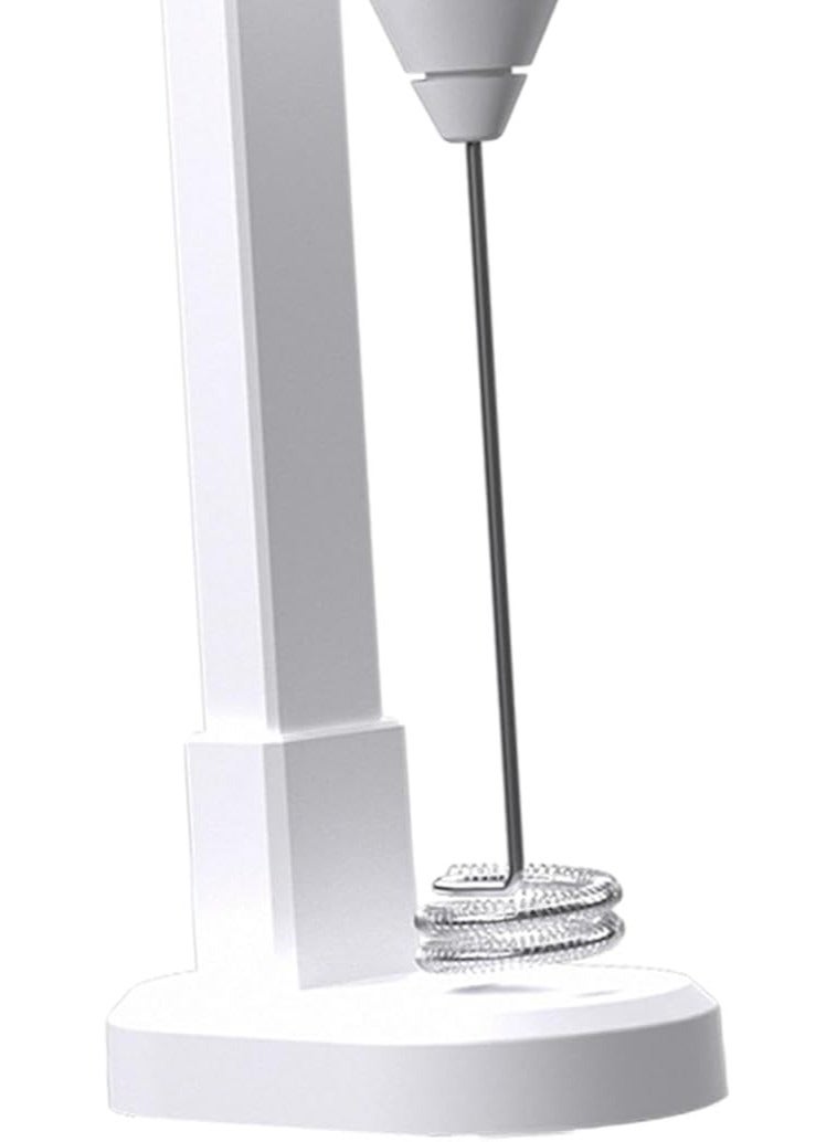 Electric Handheld Milk Frother – Rechargeable Mini Whisk for Cream, Cakes & Baking – White - Image 3