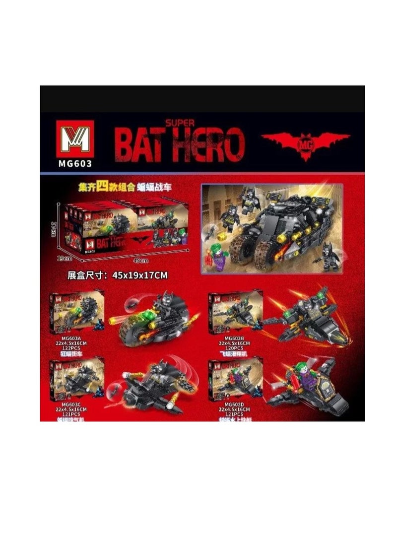 Super Bat Hero 4 In 1 Batman - Joker Constructor Blocks - No:MG603