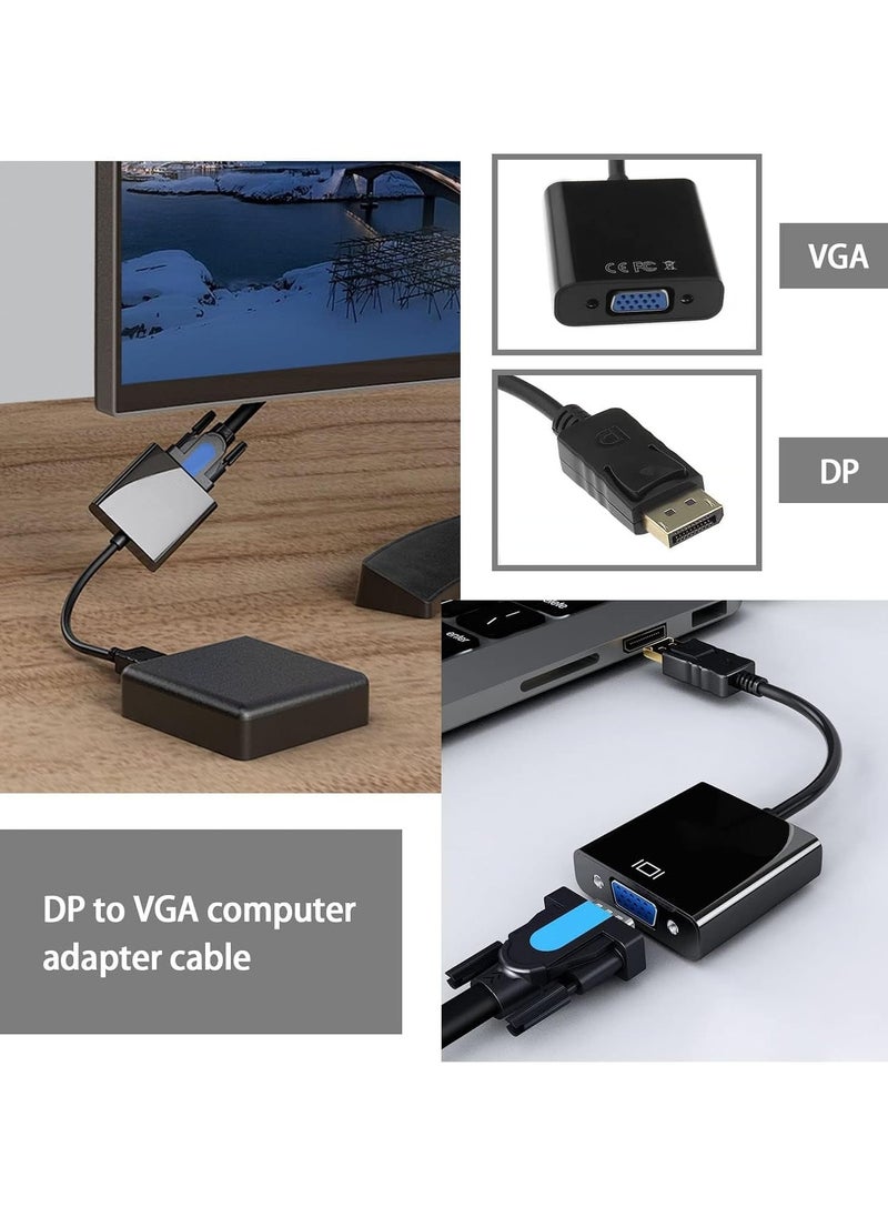 LEDIN DP to VGA Converter, DisplayPort (DP) to VGA Adapter, DP To VGA Male to Female Adapter for DP Port Devices,Computer and Older Generation PC, Black  - Image 4