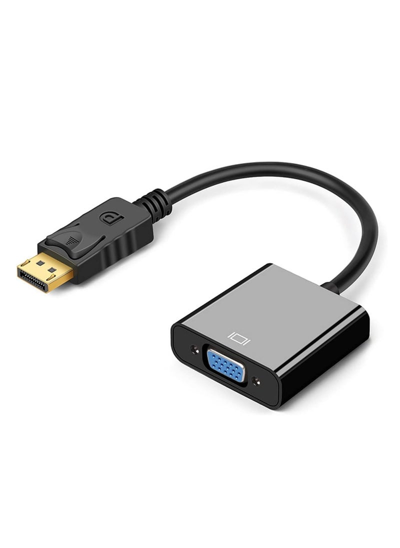 LEDIN DP to VGA Converter, DisplayPort (DP) to VGA Adapter, DP To VGA Male to Female Adapter for DP Port Devices,Computer and Older Generation PC, Black  - Image 1