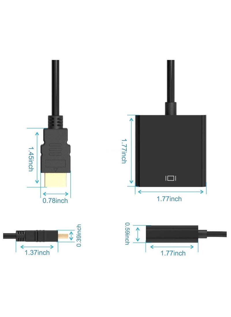 LEDIN DP to VGA Converter, DisplayPort (DP) to VGA Adapter, DP To VGA Male to Female Adapter for DP Port Devices,Computer and Older Generation PC, Black  - Image 2