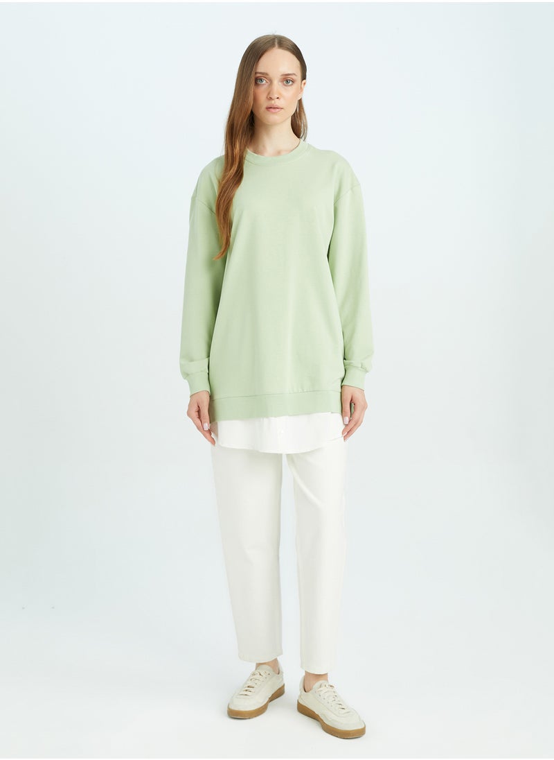 DeFacto Regular Fit Crew Neck Tunic With Hem Detail  - Image 5