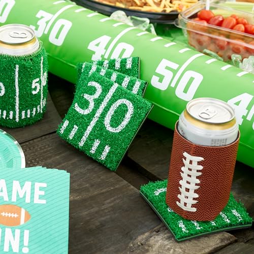 True Zoo Home Turf Coasters, Astro Turf Grass Coasters, Beer Coasters, Football Game, Sports & Outdoors, Football Accessories, Green, Set of 5 - Image 2