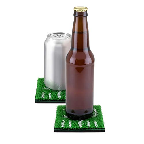 True Zoo Home Turf Coasters, Astro Turf Grass Coasters, Beer Coasters, Football Game, Sports & Outdoors, Football Accessories, Green, Set of 5 - Image 4