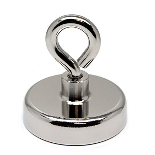 CMS MAGNETICS - (250-Pound Pull Force) 61mm Diameter Neodymium Cup Magnet with Eye Bolt | Strong, Stainless Steel | Fishing Magnet, Lifting, Science, Research, DYI - Image 5