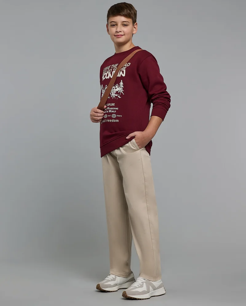 R&B Solid Woven Pants with Drawstring Waist