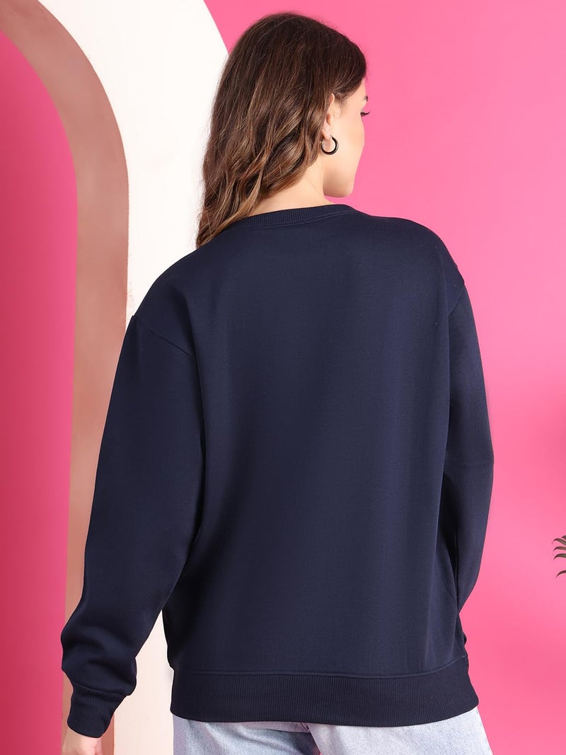 Mack JONNEY Regular Fit Blue Printed Sweatshirt for Women-MACK639991 - Image 4