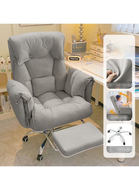 Lazy Home Comfortable Sofa Chair Study Office Chair Back Can Lie Live Video  Gaming Swivel Chair