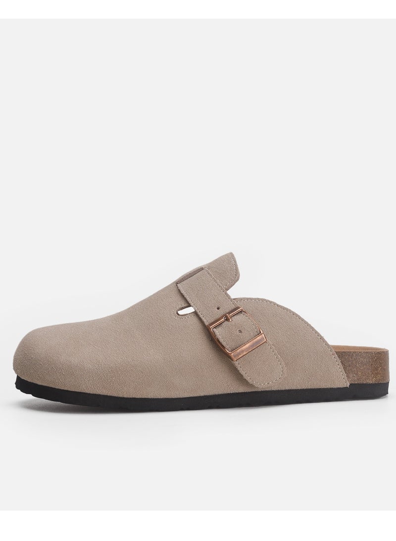 Loquat Suede Clogs Potato Shoes Cork Footbed Sandals Comfort Mules Slip On Slippers Khaki  - Image 2