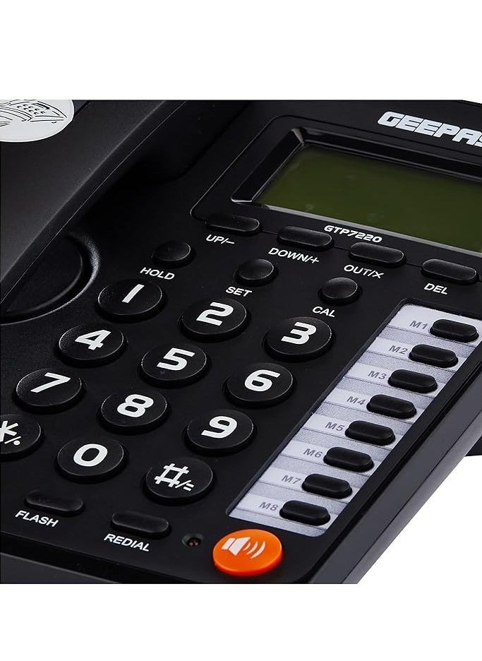 GEEPAS Advanced technology phone with compact quality and elegant design to meet your daily calling needs with caller ID and classic design hands free calling and auto redial function - Image 4