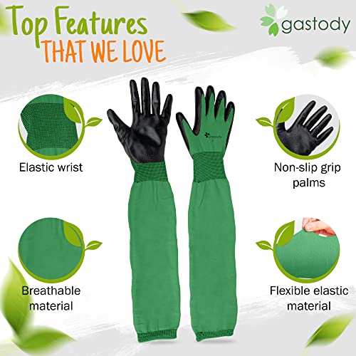 Gastody™ Long Gardening Gloves Women and Men L - Long Sleeve Garden Gloves Multipurpose Heavy Duty Outdoor and Indoor - Long Cuff Garden Gloves - Thorn Resistant Protective Work Rose Pruning Gloves - Image 3