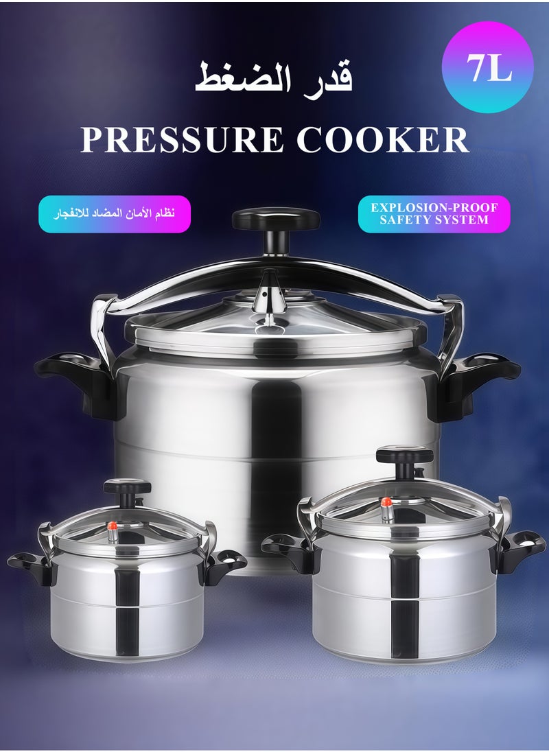 TORNADO 7LitersLiters 7L Large-Capacity Aluminum Alloy Pressure Cooker | Commercial-Grade Silver Material, Perfect for Family Meals & Whole Chicken Stews, 30% Energy Saving & Freshness Lock Technology! Silver  - Image 1