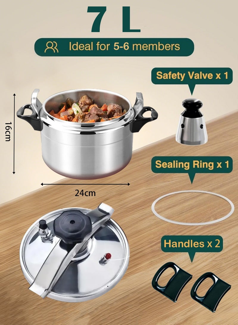 TORNADO 7LitersLiters Aluminium Pressure Cooker Silver 7.0Liters Silver - Image 5