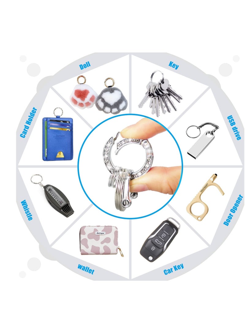 SYOSI Car keychain for Women, Crystal Car Keychain, Diamond Bling Rhinestones Key Chain Ring, Bling Wrist Lanyard, for Girls Women for Keys, Car key (Black) - Image 4