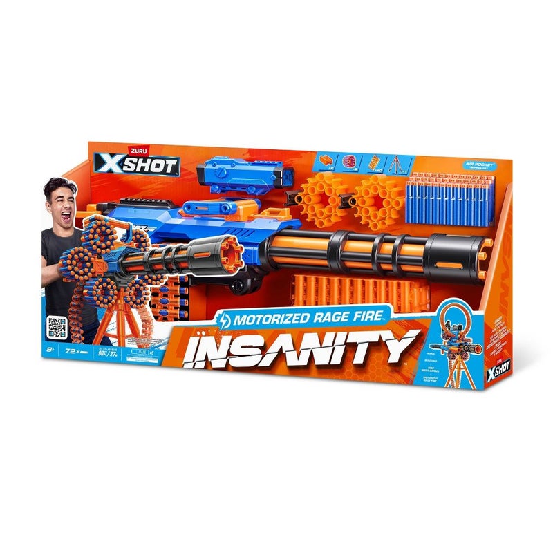 X-Shot Insanity Motorized Rage Fire Blaster With 72 Darts - Image 1