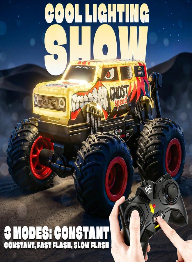 بيزغار ألعاب شاحنة الوحش من بيزجار، شاحنة وحش تعمل بجهاز تحكم عن بعد مع حركات راقصة ودوران وأضواء وموسيقى، سيارة تحكم عن بعد بمقياس 1:20 للأولاد من عمر 4-7 سنوات، 5-10 سنوات فما فوق، هدايا عيد ميلاد للأولاد (أصفر) - Image 3