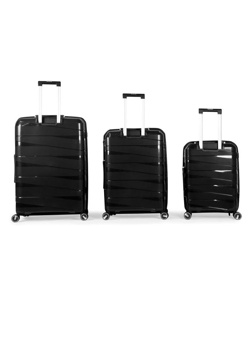 Moritz Complete Luggage Set Made of Polypropylene with Unbreakable Trolleys 3 Pieces (Black) - Image 2