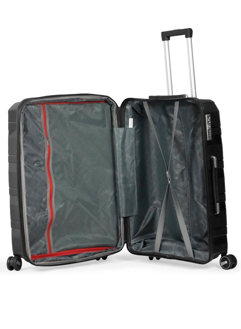 Moritz Complete Luggage Set Made of Polypropylene with Unbreakable Trolleys 3 Pieces (Black) - Image 4