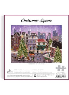 Galison Christmas Square 1000 Piece Puzzle in Square Box from Galison - Holiday Puzzle for Adults with Beautiful Artwork from Joy Laforme, Thick and Sturdy Pieces, Perfect  - Image 1