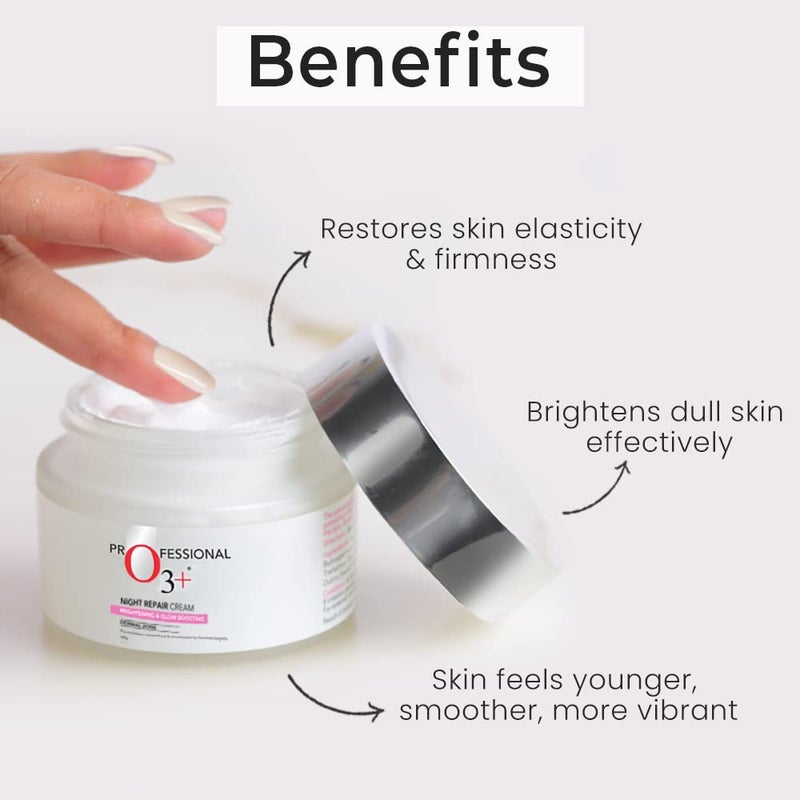 O3 عبوة O3 لإزالة تان فوري حماية من أضرار الشمس معززة بالنعناع وزيت الأوكاليبتوس مثالية لجميع أنواع البشرة 300 جرام  كريم O3 لإصلاح الليل 50 جرام - Image 4