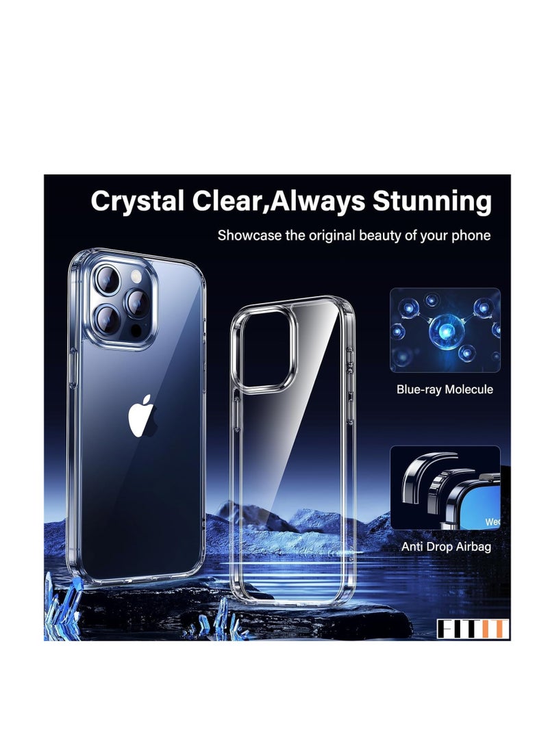 FITIT FITIT CLEAR CASE 6.2" IPHONE 15 Pro Case Clear Transparent,Anti-Yellowing,Ultra-Thin,Shockproof [Military-Grade Drop Protection] Anti-Scratch Hard Back Cover-Crystal Clear  - Image 4