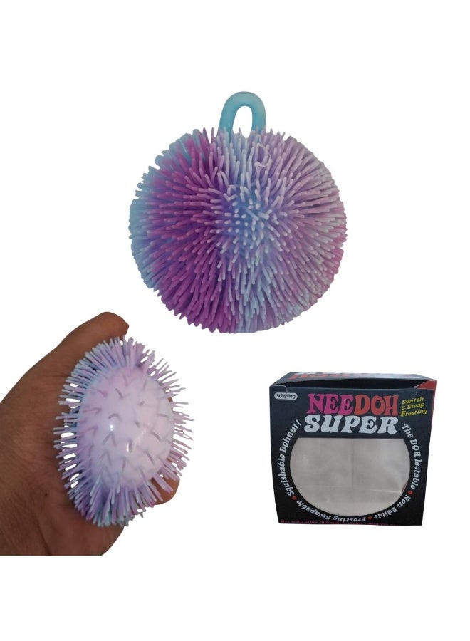 Needoh 8CM Colourful Neon Squeeze Puffer Ball Squishy Sensory Soft Balls - Image 1